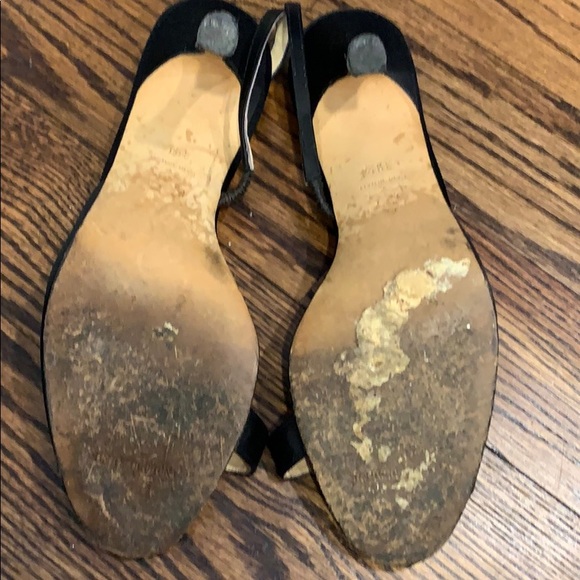 Used Manalo Blahnik satin black evening heels - Picture 4 of 6